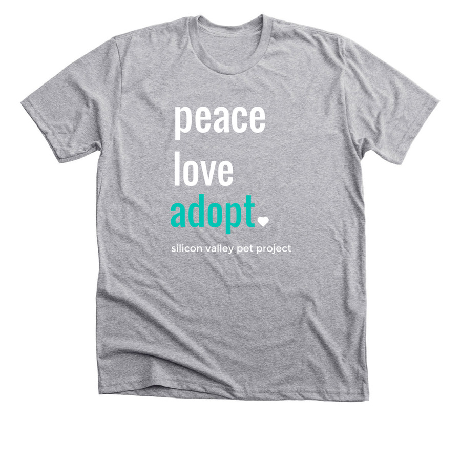 Peace Love Adopt Apparel, a Athletic Heather Premium Unisex Tee
