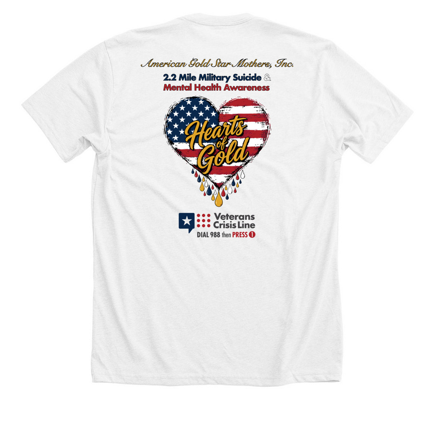 American Gold Star Mothers, Inc., a Solid White Blend Premium Unisex Tee (back-view)