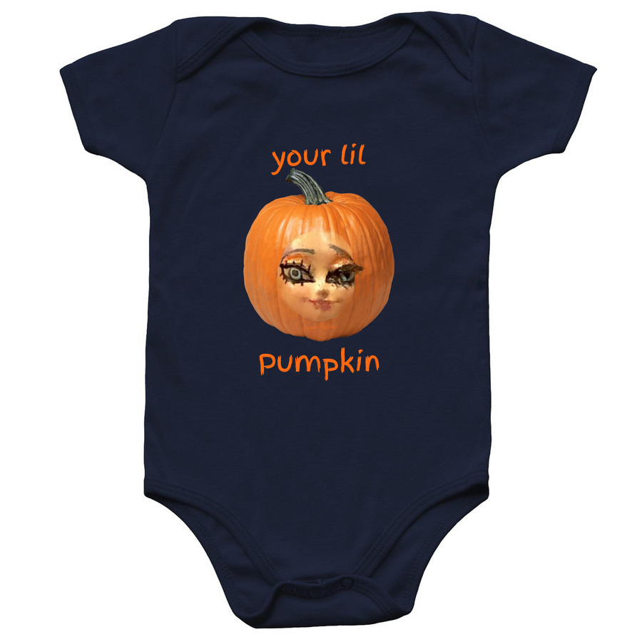 your lil pumpkin!, a Navy Infant Onesie