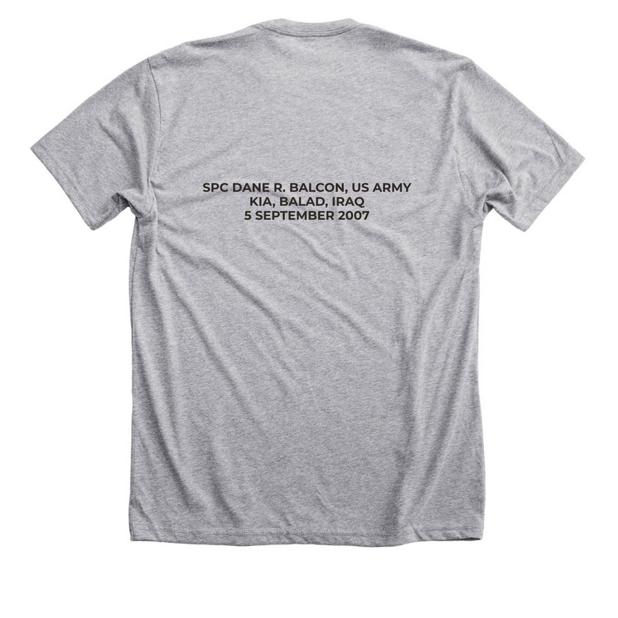 SPC DANE R. BALCON MEMORIAL FUND, a Athletic Heather Premium Unisex Tee (back-view)