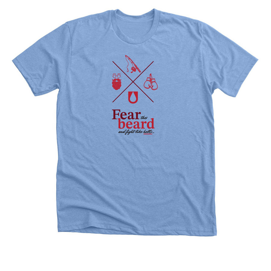 Fear the Beard Shirts and Sweatshirts, a Heather Carolina Blue Premium Unisex Tee