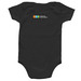 Romaine Calm, a Black Infant Onesie (back-view)