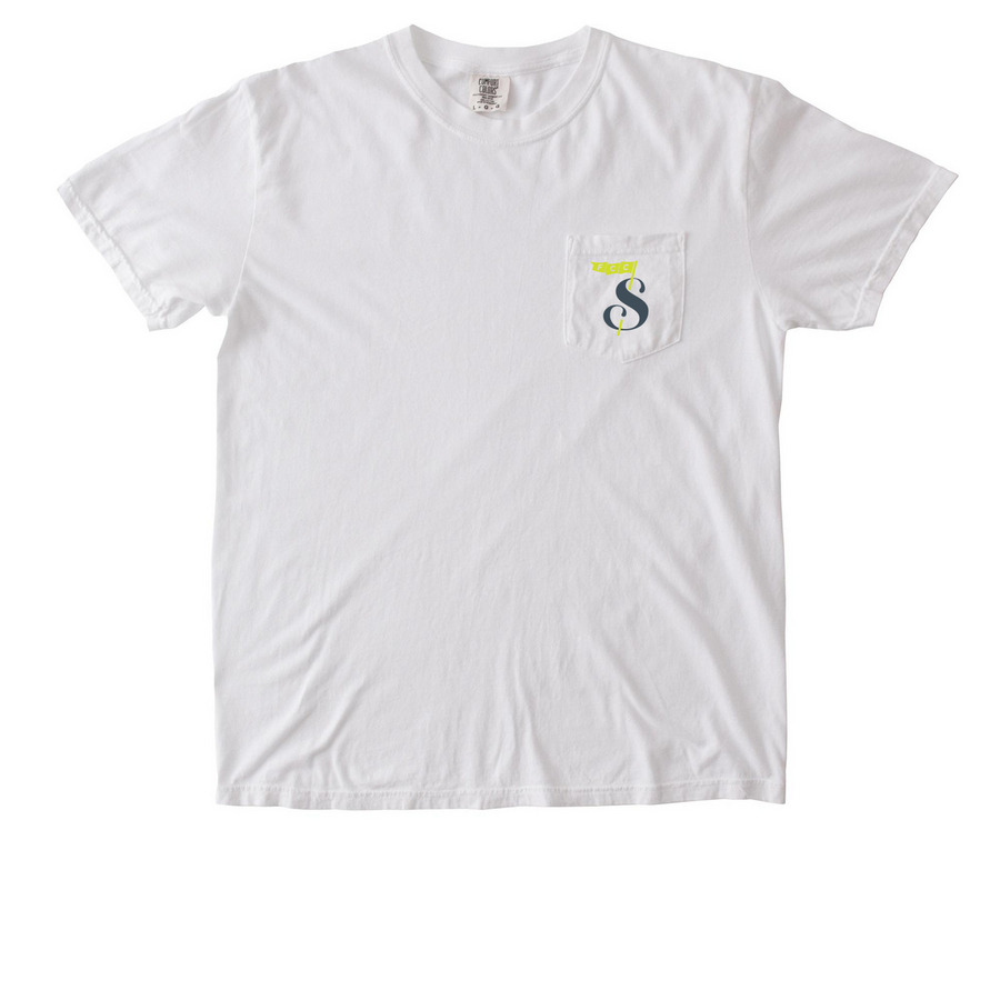 FCC Students Doodle Pocket Tee (Green), a White Comfort Colors Pocket Tee