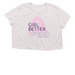 Girl better preach, a Heather Dust Women?s Flowy Cropped Tee