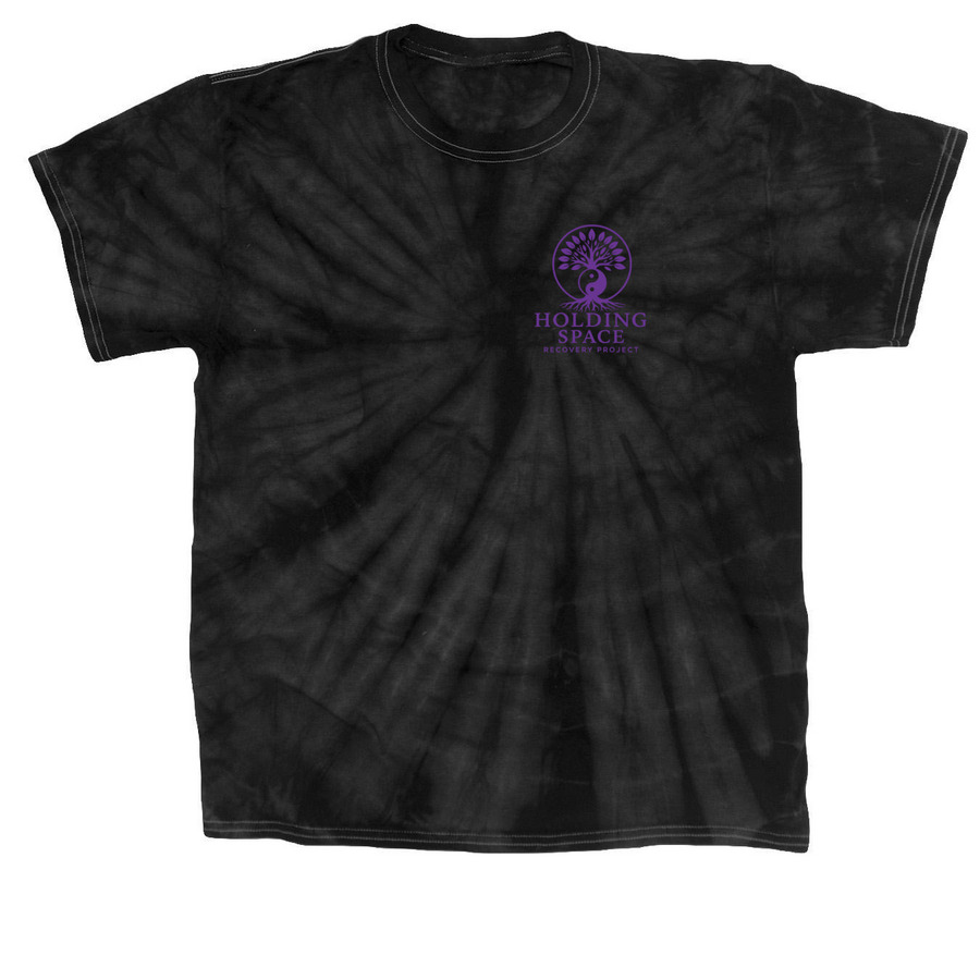 Holding Space Logo, a Black Classic Tie Dye Tee
