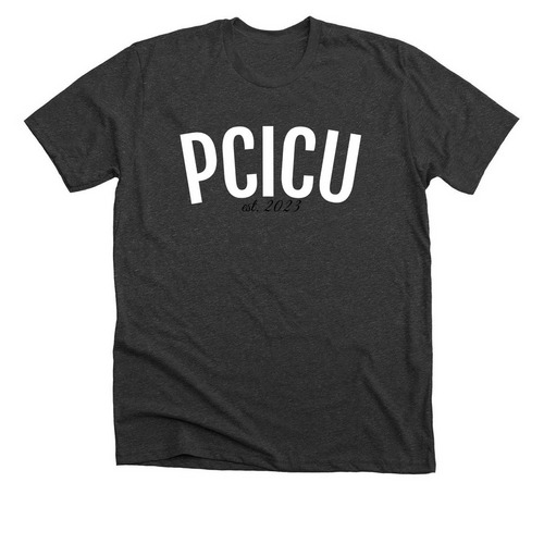 PCICU EST 2023, a Dark Grey Heather Premium Unisex Tee