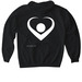 CAA Huggy Heart Pull Over Back Logo Hoodie, a Black Gildan Softstyle Pullover Hoodie (back-view)
