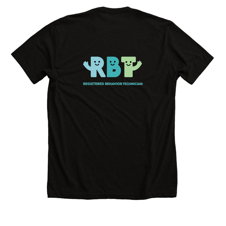 RBT, a Solid Black Blend Premium Unisex Tee (back-view)