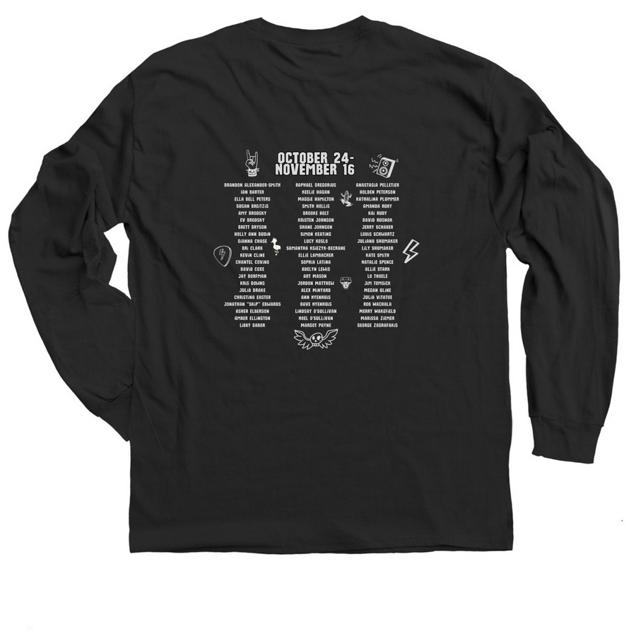 School of Rock Show Shirts, a Black Classic Long Sleeve Tee (back-view)