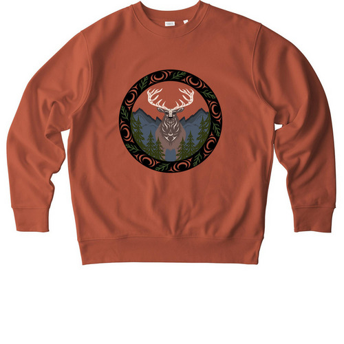 coast salish elk, a Heritage Brown Stanley/Stella Unisex Changer 2.0 Crewneck Sweatshirt