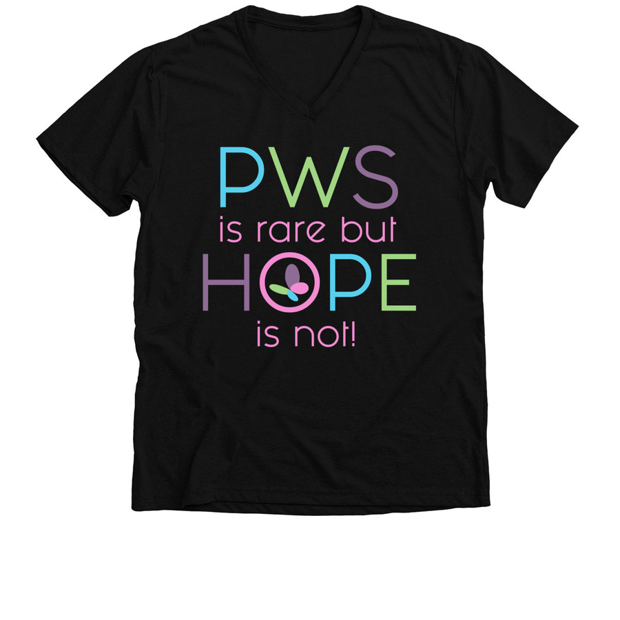 PWS is rare HOPE is not! Adult Shirts, a Solid Black Blend Premium V-Neck Tee