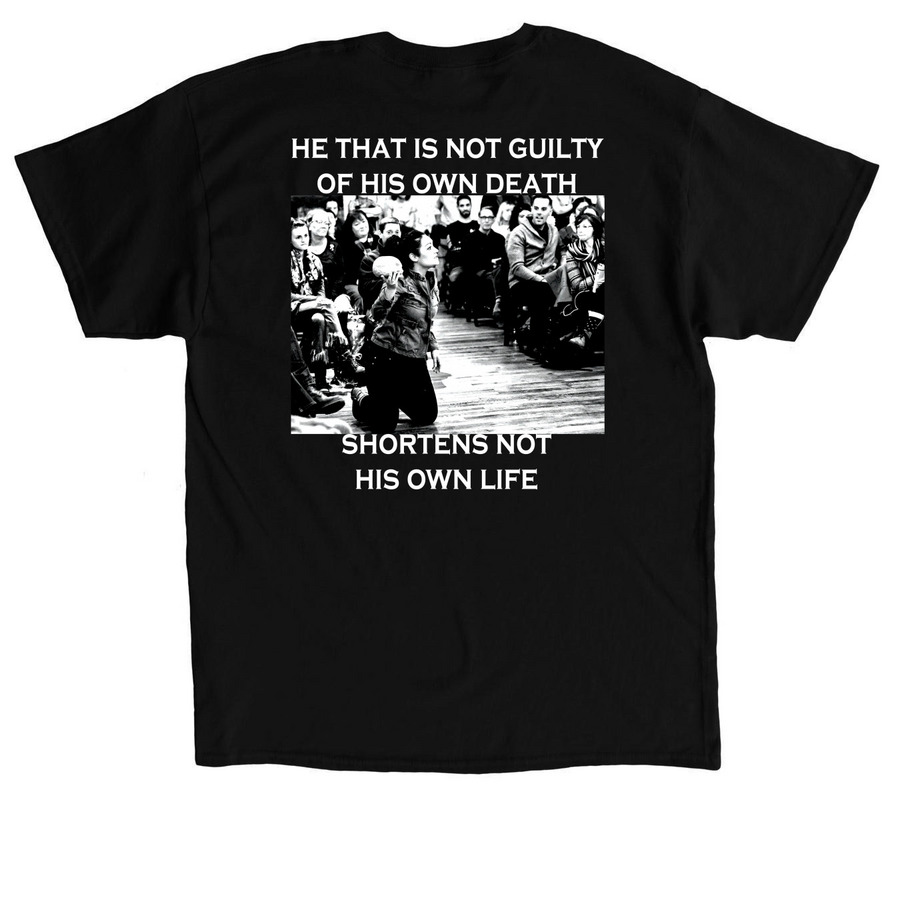 Earth Crisis homage, a Black Classic Unisex Tee (back-view)