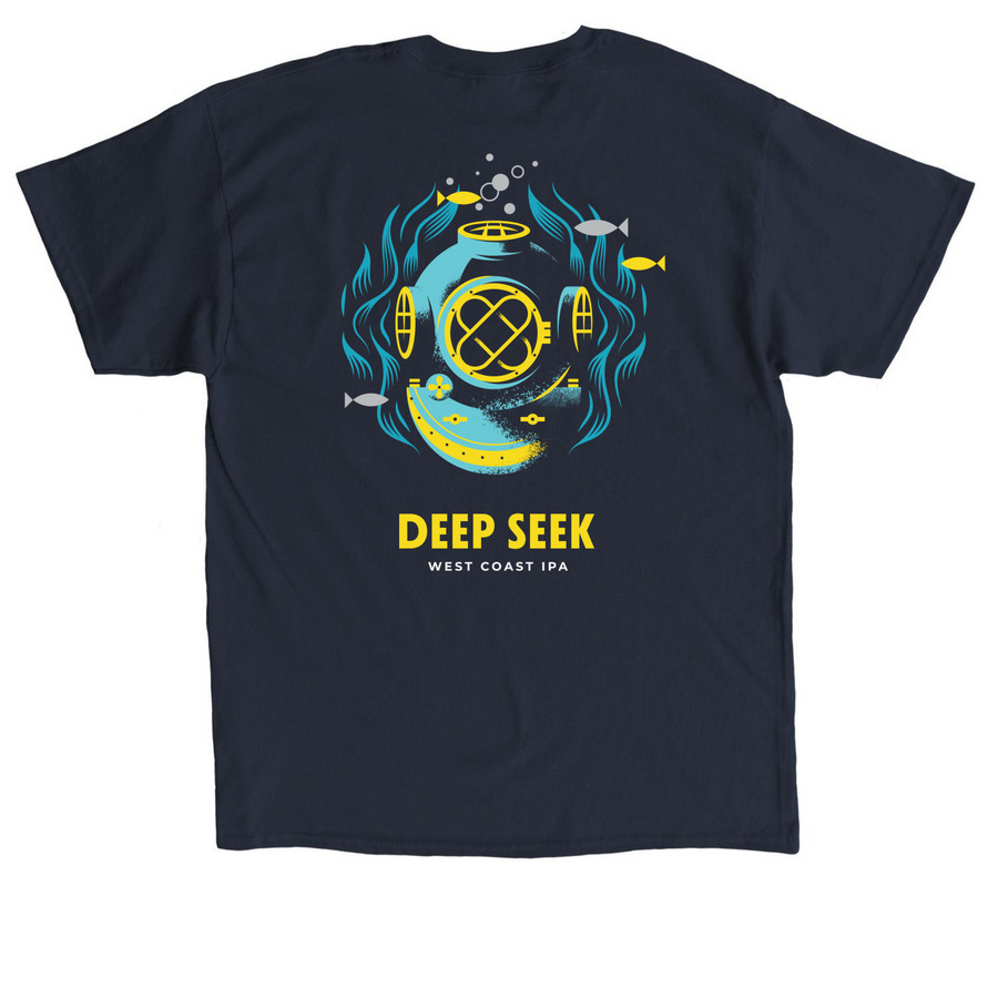 Deep Seek - Perpetual Collection, a Navy Classic Unisex Tee (back-view)