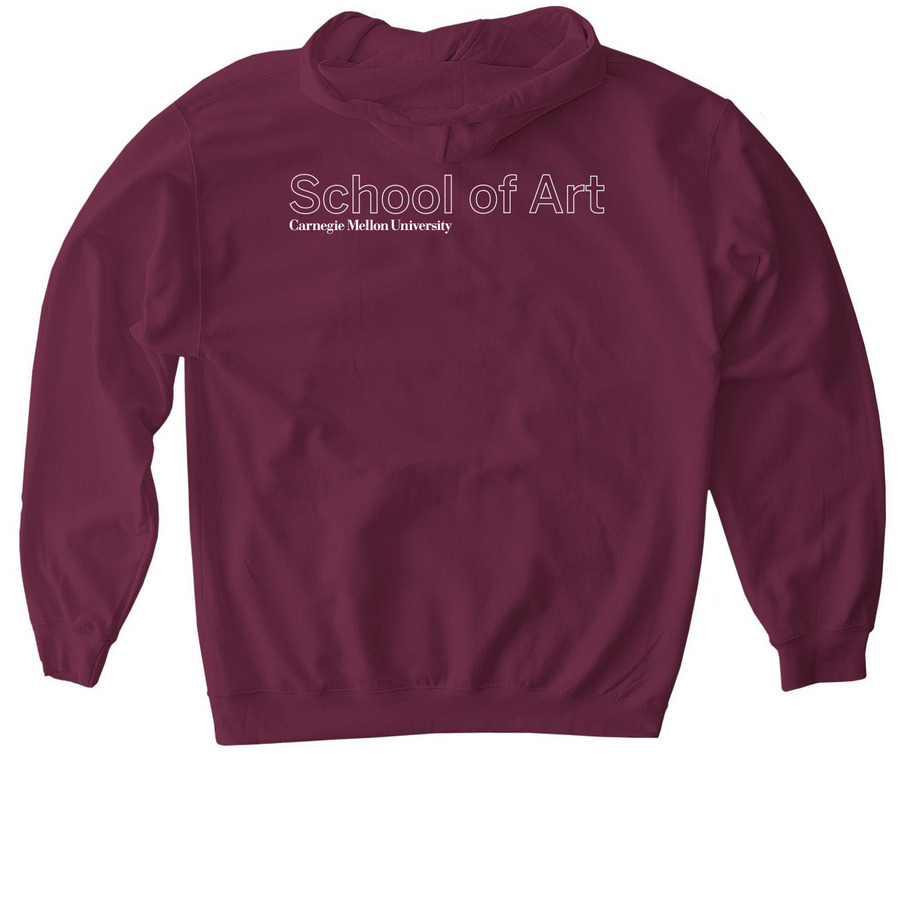 2026 Carnegie Mellon School of Art Sweatshirt, a Maroon Gildan Softstyle Pullover Hoodie (back-view)
