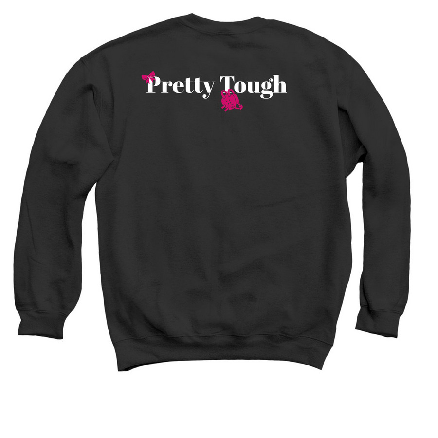 Mindset + Pretty Tough!, a Black Crewneck Sweatshirt (back-view)