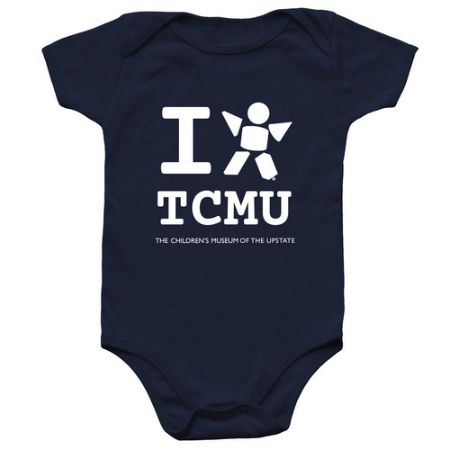 I Love TCMU Onesie, a Navy Infant Onesie