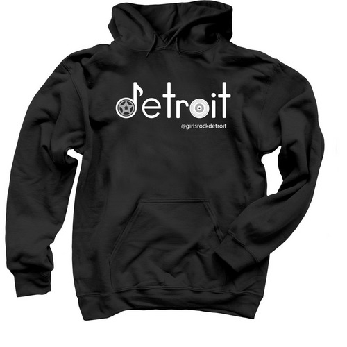 Limited Edition "Detroit" Design by Nicole&nbsp;, a Black Pullover Hoodie