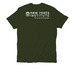 Save the Planet: End Factory Farming, a Herb Green Allmade Organic Cotton Unisex Tee (back-view)
