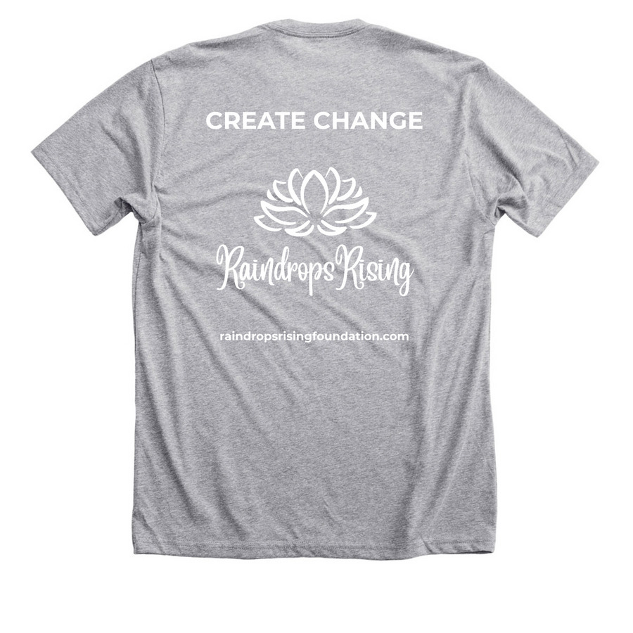NO MORE SILENCE, a Athletic Heather Premium Unisex Tee (back-view)
