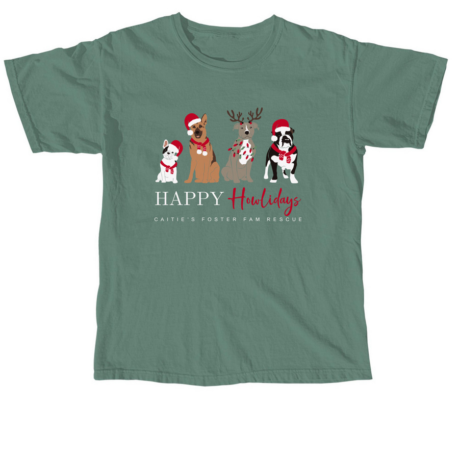 CFF Happy Howlidays, a Light Green Comfort Colors Unisex Tee
