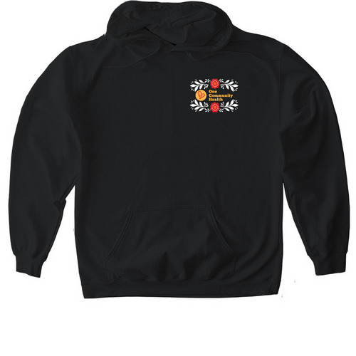 The Community Blooms, a Black Gildan Softstyle Pullover Hoodie