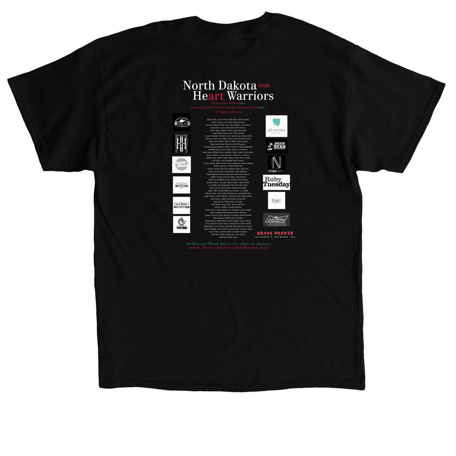 Brave Hearts Children's Network Inc., a Black Classic Unisex Tee (back-view)