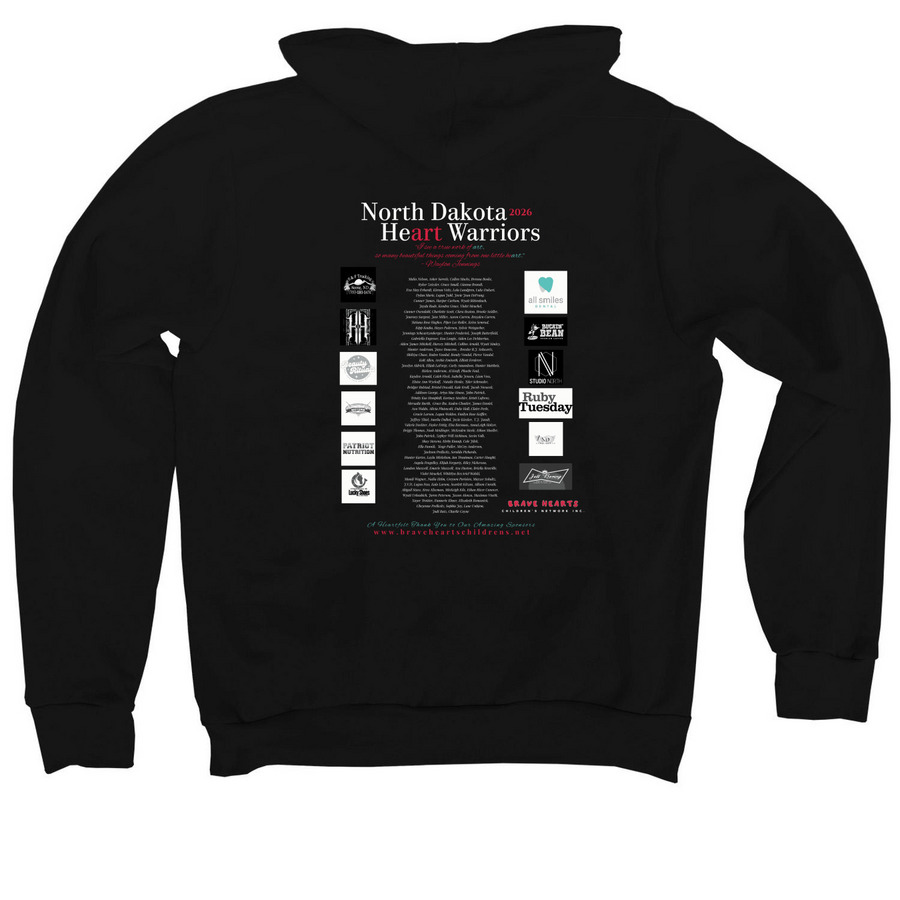 Brave Hearts Children's Network Inc., a Black Premium Pullover Hoodie (back-view)