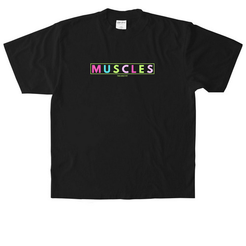 Muscles Are Cute Tee, a Black Heavyweight Garment Dye Tee