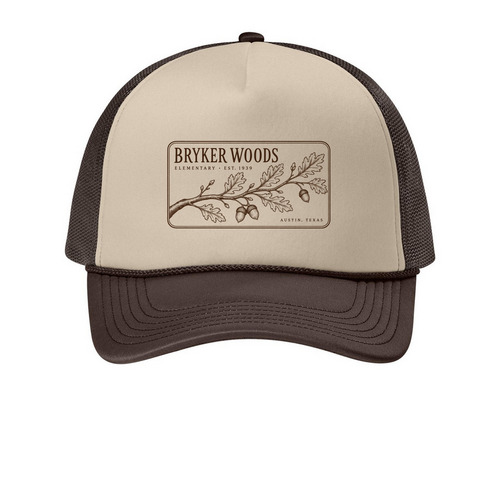 Heritage Oak Trucker, a Stone/ Coffee Bean Printed Foam Trucker Hat