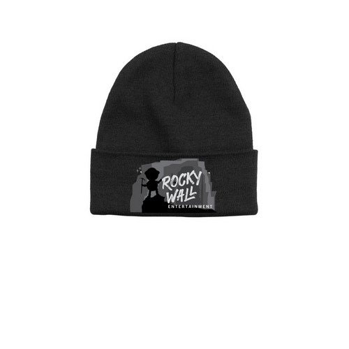ROCKY WALL ENTERTAINMENT BEANIE, a Black Printed Base Camp Beanie