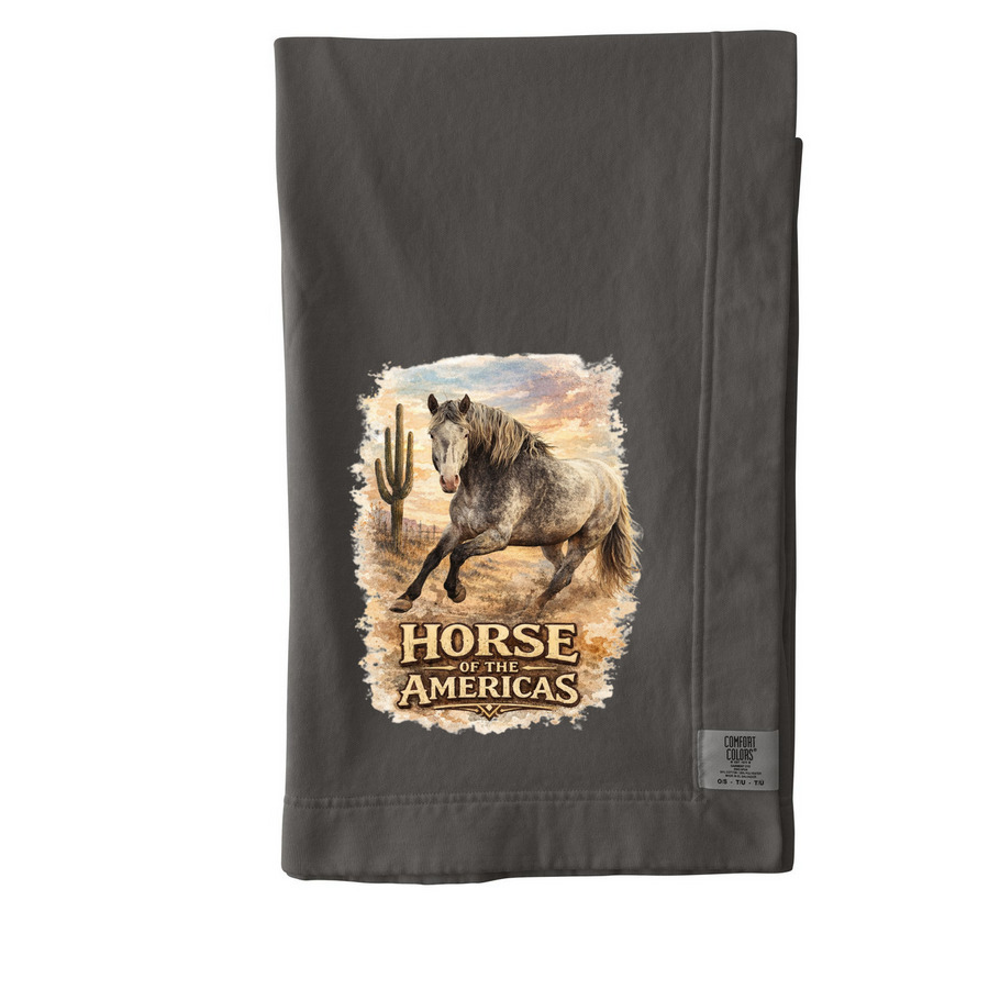Horse of the Americas Cactus Blanket, a Pepper Comfort Colors Blanket