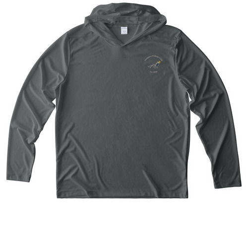 UV Protection, a Dark Smoke Grey UV Performance Long Sleeve Hoodie
