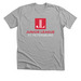 JLSP Classic Tee: Red/White Logo, a Athletic Heather Premium Unisex Tee