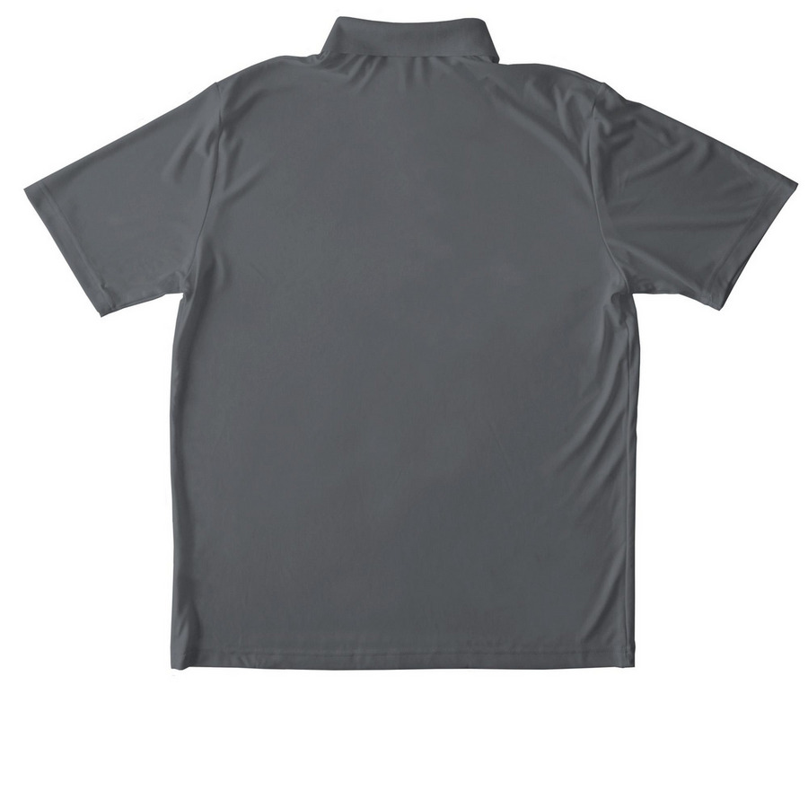 Polo with Logo, a Iron Grey Unisex Performance Polo (back-view)
