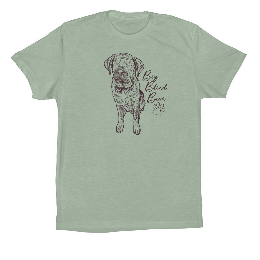 Big Blind Bear, a Dusty Blue Premium Cotton Tee