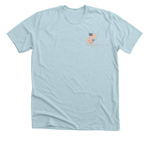 Faith & Freedom, a Heather Ice Blue Premium Unisex Tee