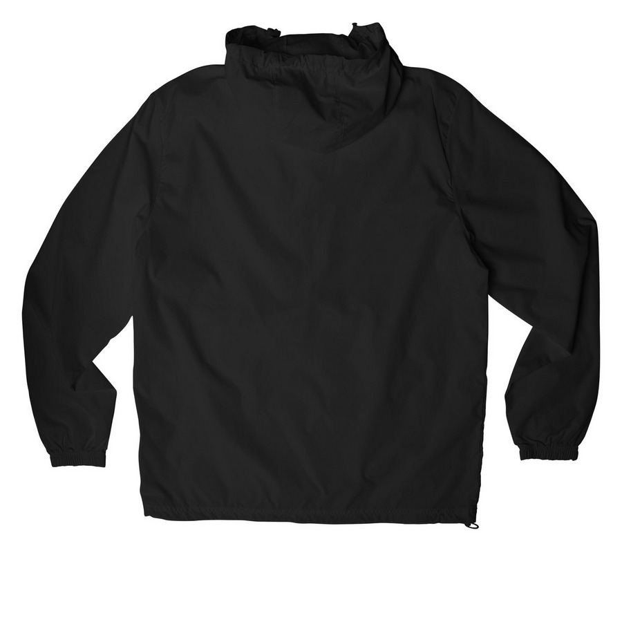 Packable Anorak, a Black Packable Anorak (back-view)