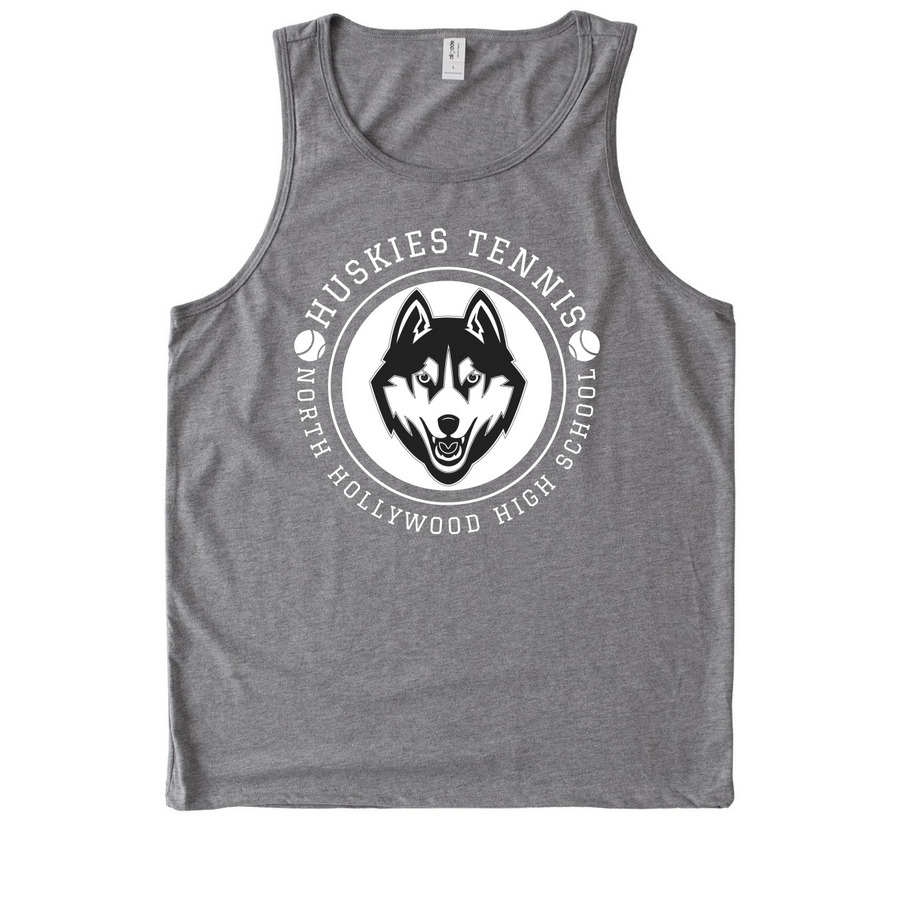 Huskies Tennis Circle, a Aluminum Grey Allmade Eco Triblend Tank