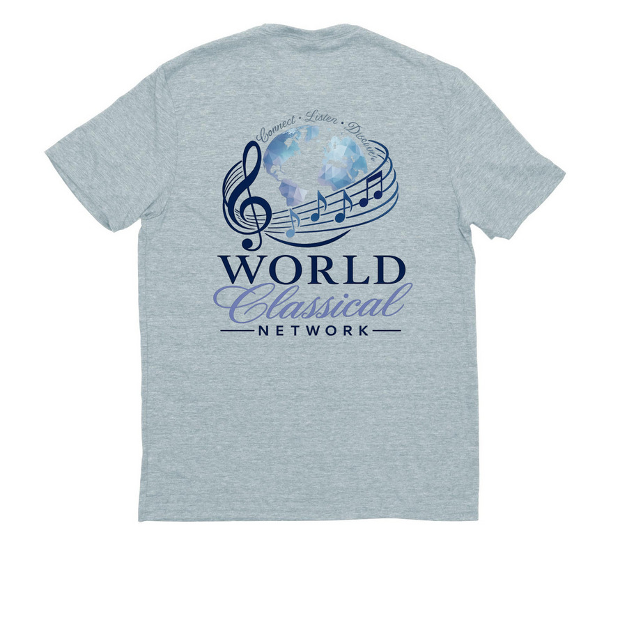 World Classical Network Merchandise, a I Like You Blue Allmade Eco Triblend Unisex Tee (back-view)