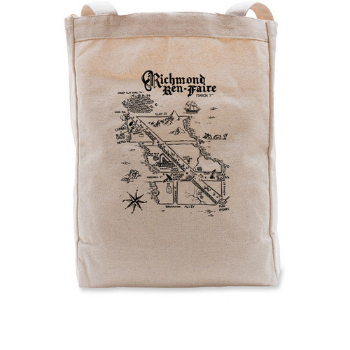 RVA Ren Faire Map Tote Bag, a Natural Recycled Cotton Tote Bag