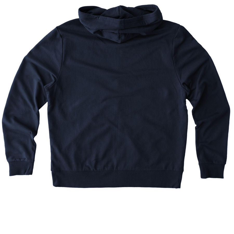 Zip Up & Support Your Local Library., a Night Sky Navy Allmade Organic French Terry Zip Up Hoodie (back-view)