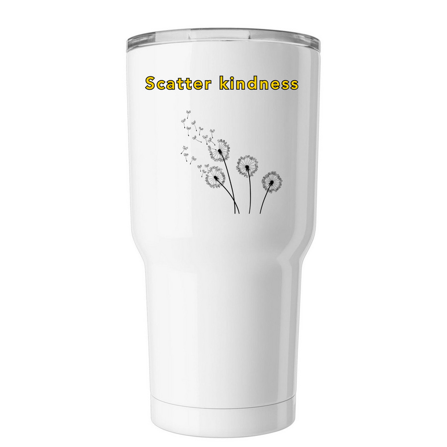 Salem Sips 3, a White Insulated Tumbler (back-view)