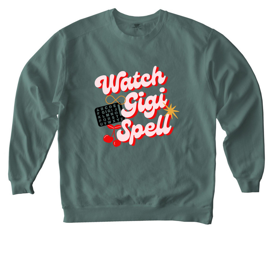 Watch Gigi Spell, a Blue Spruce Comfort Colors Crewneck Sweatshirt