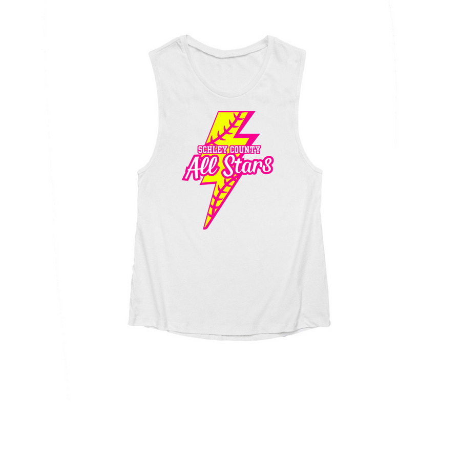 SC 10u Lightning Tank / Pink, a White Women's Muscle Tank