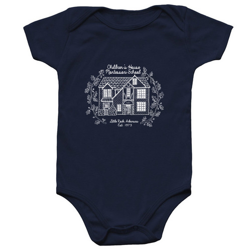 Infant CHMS Classic School Shirt, a Navy Infant Onesie
