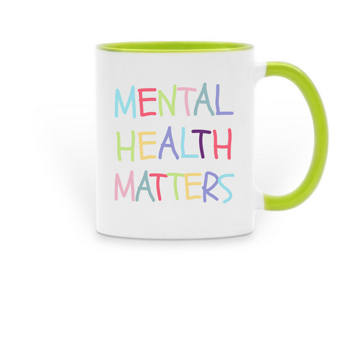 Mental Health Matters (colorful mug), a Green Two-Tone Ceramic Mug