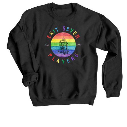 Exit 7 Pride Crewneck Sweatshirt, a Black Crewneck Sweatshirt