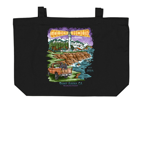Goldenhour Collective, a Black Large Organic Cotton Tote Bag