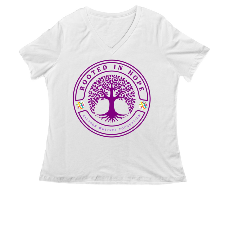 ALLYSON WHITNEY FOUNDATION ROOTED IN HOPE&nbsp;, a White Women's Relaxed V-Neck Tee
