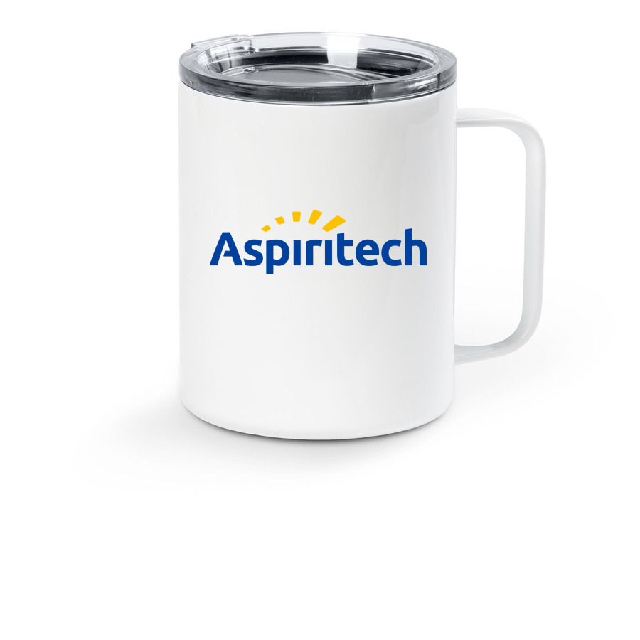 Aspiritech Travel Mug, a White Stainless Steel Travel Mug